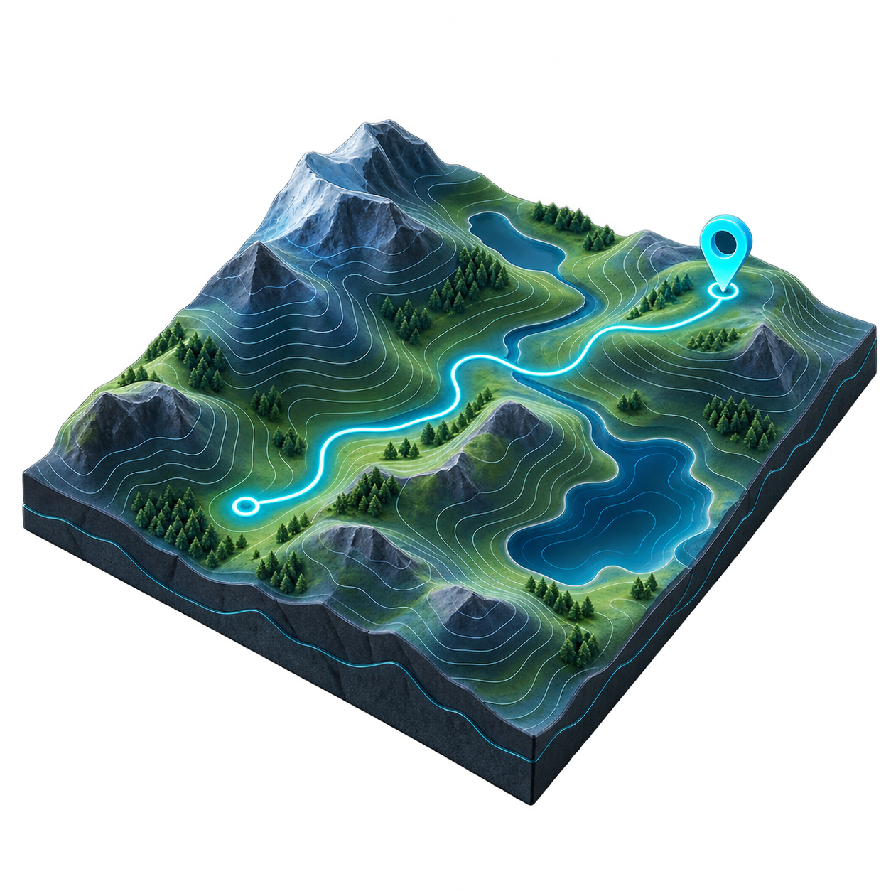 Topographic map — generated concept illustration